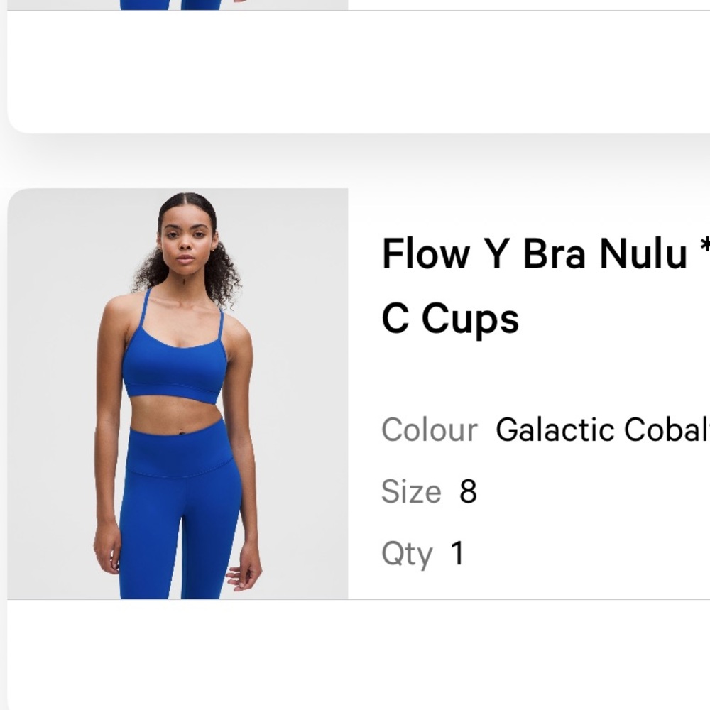 lululemon Flow Y Bra Nulu in Galactic Cobalt (Blue)